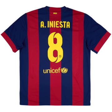 2014-15 Barcelona Home Shirt A.Iniesta #8 - 10/10 - (XL)