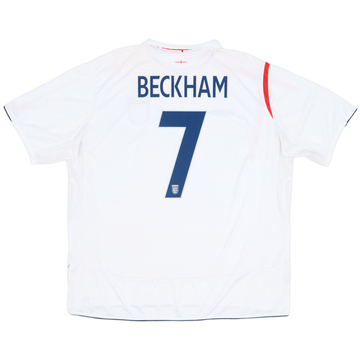 2005-07 England Home Shirt Beckham #7 - 8/10 - (3XL)