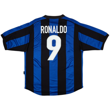 1999-00 Inter Milan Home Shirt Ronaldo #9 - 8/10 - (L)