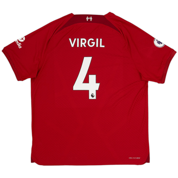 2022-23 Liverpool Authentic Home Shirt Virgil #4 - 10/10 - (XXL)