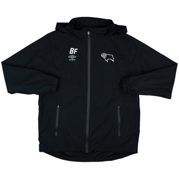 2018-19 Derby County Staff Issue Umbro Hooded Rain Jacket BF - 10/10 - (M)