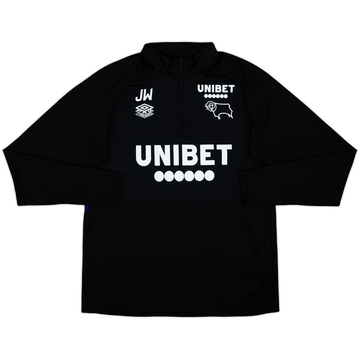 2018-19 Derby County Umbro Staff Issue 1/4 Zip Drill Top JW - 7/10 - (L)