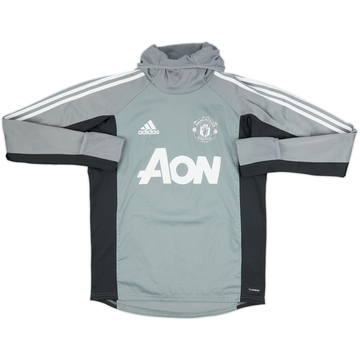 2017-18 Manchester United adidas Hooded Sweat Top - 10/10 - (S)