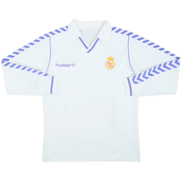 1986-88 Real Madrid Camiseta de local Manga Larga - 8/10 - (L)