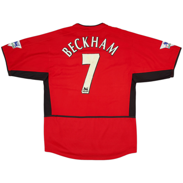 2002-04 Manchester United Home Shirt Beckham #7 - 5/10 - (M)