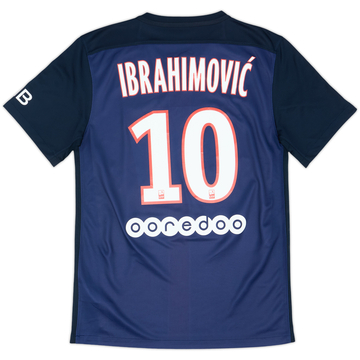 2015-16 Paris Saint-Germain Home Shirt Ibrahimovic #10 - 8/10 - (S)