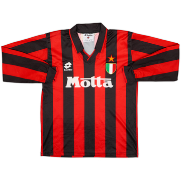 1993-94 AC Milan Home L/S Shirt - 9/10 - (XL.Boys)
