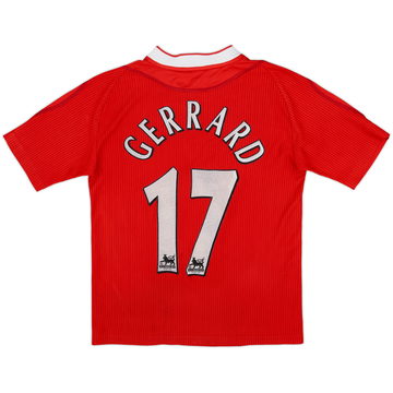 2000-02 Liverpool Home Shirt Gerrard #17 - 4/10 - (L.Boys)