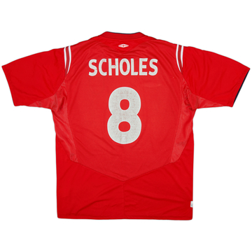 2004-06 England Away Shirt Scholes #8 - 6/10 - (L)