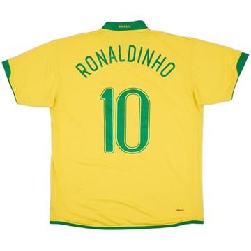2006-08 Brazil Home Shirt Ronaldinho #10 - 8/10 - (XL)