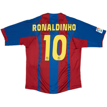 2004-05 Barcelona Home Shirt Ronaldinho #10 - 5/10 - (L)