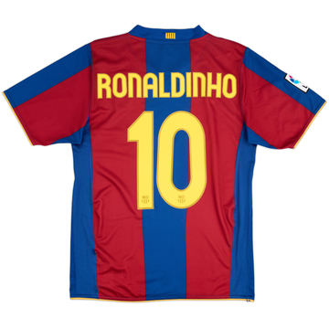 2007-08 Barcelona Home Shirt Ronaldinho #10 - 8/10 - (S)