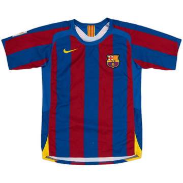 2004-05 Barcelona Home Shirt - 8/10 - (L.Boys)