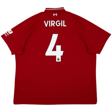 2018-19 Liverpool Home Shirt Virgil #4 - 5/10 - (XXL)