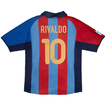 2001-02 Barcelona Home Shirt Rivaldo #10 - 6/10 - (M)