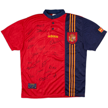 1996-98 Spain 'Squad Signed' Home Shirt - 9/10 - (L)