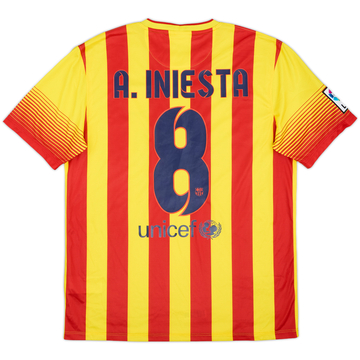 2013-15 Barcelona Away Shirt A.Iniesta #8 - 7/10 - (L)