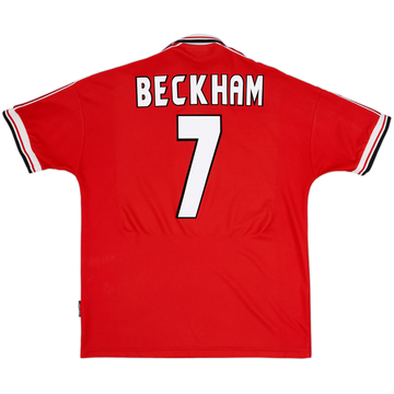 1998-00 Manchester United Home Shirt Beckham #7 - 8/10 - (XL)