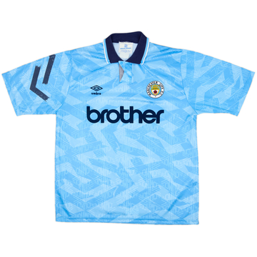 1991-93 Manchester City Home Shirt - 8/10 - (L)