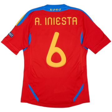 2010-11 Spain Home Shirt A.Iniesta #6 - 8/10 - (S)
