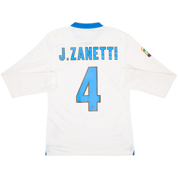 2013-14 Inter Milan Player Issue Away L/S Shirt J.Zanetti #4 - 7/10 - (M)