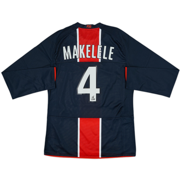 2008-09 Paris Saint-Germain Player Issue Home L/S Shirt Makelele #4 - 8/10 - (M)
