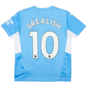 2021-22 Manchester City Home Shirt Grealish #10 - 8/10 - (L.Boys)
