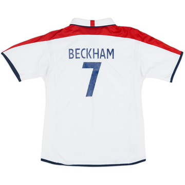 2003-05 England Home Shirt Beckham #7 - 6/10 - (L.Boys)