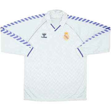 1986-88 Real Madrid Home L/S Shirt - 9/10 - (XL)