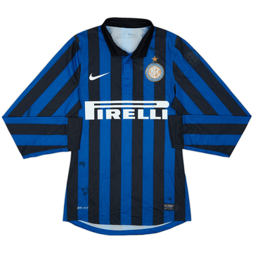 2011-12 Inter Milan Player Issue Home L/S Shirt - 4/10 - (S)