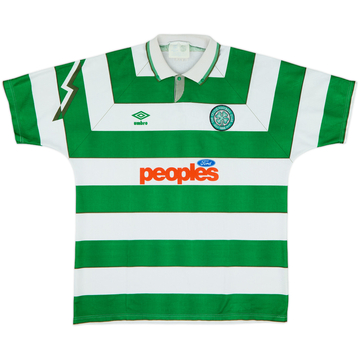 1991-92 Celtic Home Shirt - 8/10 - (XL)