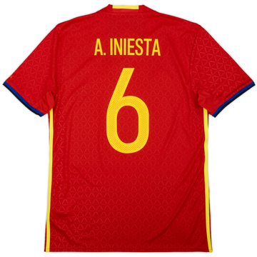 2016-17 Spain Home Shirt A. Iniesta #6 (M)