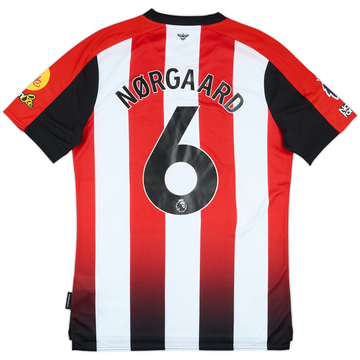 2024-25 Brentford Match Issue Home Shirt Norgaard #6