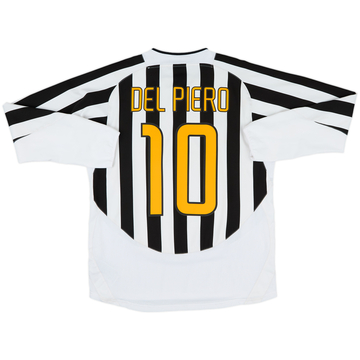 2003-04 Juventus Player Issue Home L/S Shirt Del Piero #10 - 8/10 - (L)