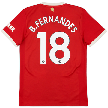 2021-22 Manchester United Home Shirt B.Fernandes #18 - 7/10 - (S)