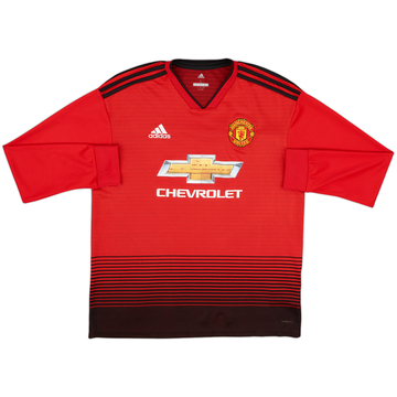 2018-19 Manchester United Home L/S Shirt - 5/10 - (L)
