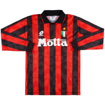1993-94 AC Milan Home L/S Shirt - 7/10 - (S)
