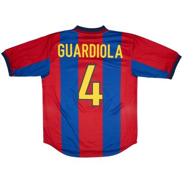 1998-00 Barcelona Player Issue Home Shirt Guardiola #4 - 7/10 - (M)