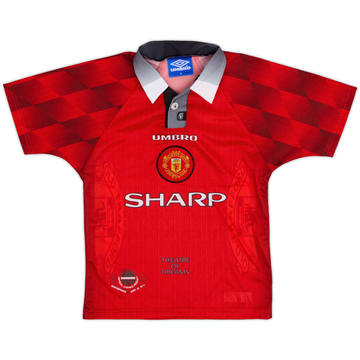 1996-98 Manchester United Home Shirt - 8/10 - (S.Boys)