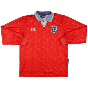 1990-93 England Away L/S Shirt - 6/10 - (S)