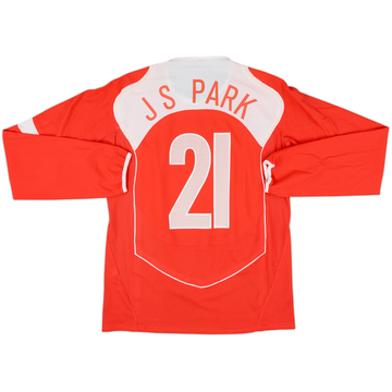 2004-06 South Korea Player Issue Home L/S Shirt J S Park #21 - 7/10 - (M)
