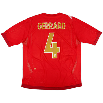 2006-08 England Away Shirt Gerrard #4 - 6/10 - (XL)