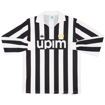 1989-90 Juventus Basic Home L/S Shirt - 9/10 - (XL)