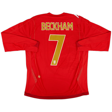 2006-08 England Away L/S Shirt Beckham #7 - 7/10 - (L)