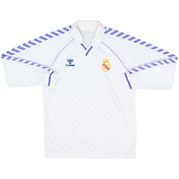 1989-90 Real Madrid Home L/S Shirt - 8/10 - (M)