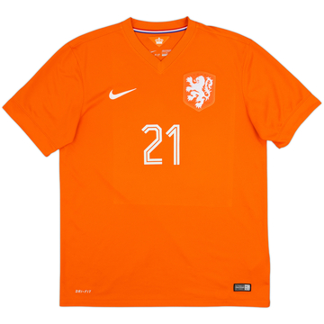 2014-15 Netherlands Home Shirt Memphis #21 - 4/10 - (L)