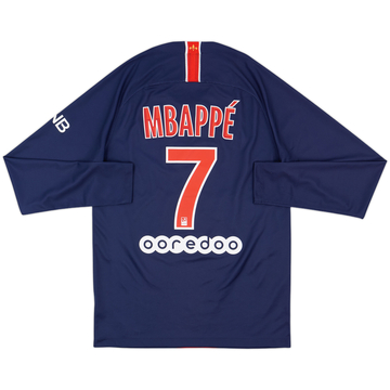 2018-19 Paris Saint-Germain Home L/S Shirt Mbappe #7 - 10/10 - (S)