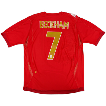 2006-08 England Away Shirt Beckham #7 - 7/10 - (XL)