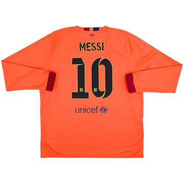 2014-15 Barcelona Away L/S Shirt Messi #10 - 10/10 - (XXL)