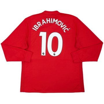 2017-18 Manchester United Home L/S Shirt Ibrahimovic #10 - 5/10 - (XL)